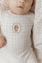 Load image into Gallery viewer, Ely&#39;s and Co Beige Plaid Sheep Stretchie and Bonnet
