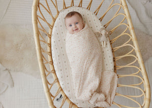 Ely's and Co Ivory/Pink Vine Collection Layette Set