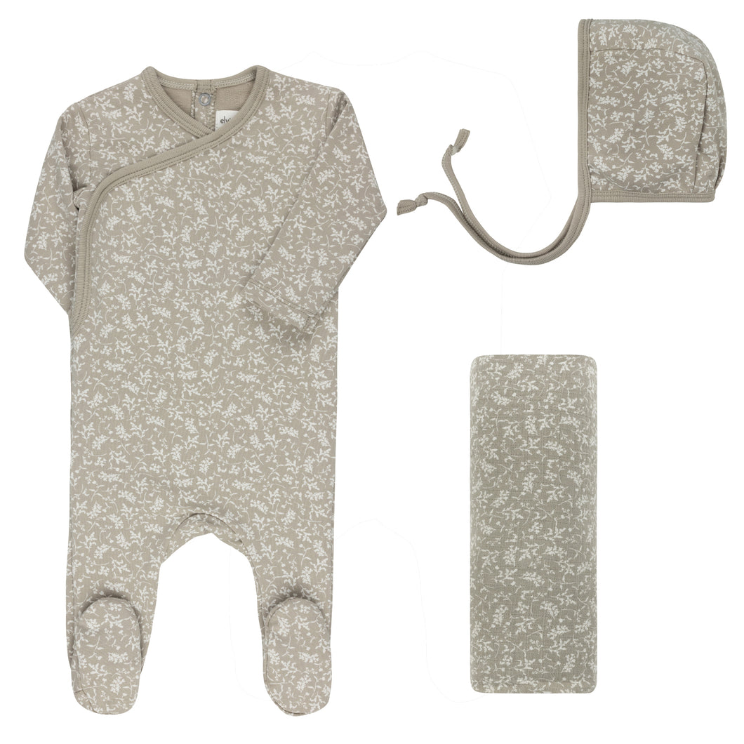 Ely's and Co Sage Vine Collection Layette Set
