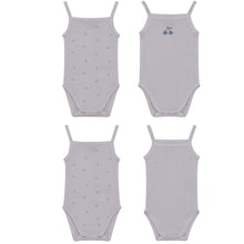 Load image into Gallery viewer, Bebe Bella White/Blue Pointelle Baby Undershirts With Cherry Print
