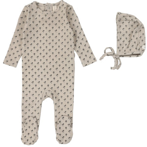 Lilette Oat Ballard Print Stretchie with Bonnot