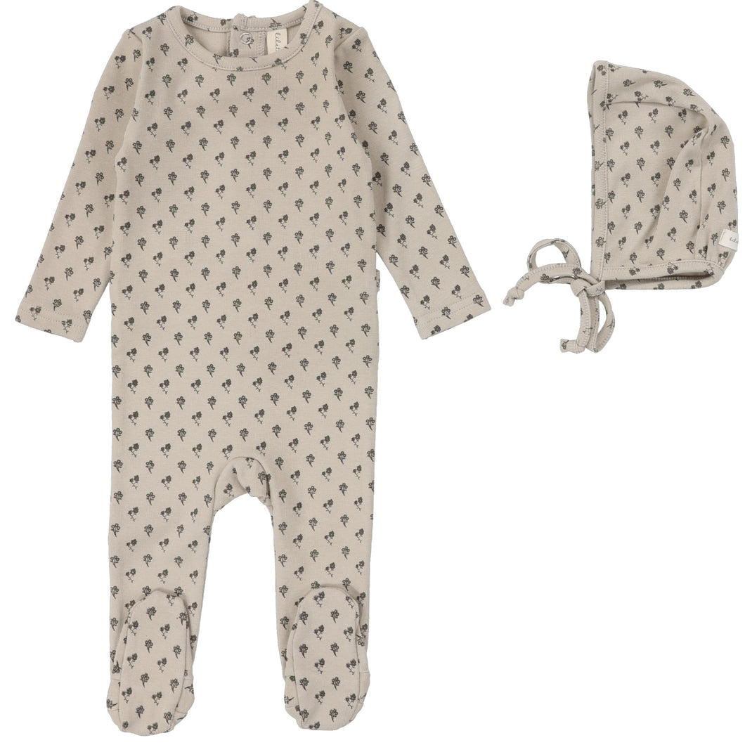 Lilette Oat Ballard Print Stretchie with Bonnot