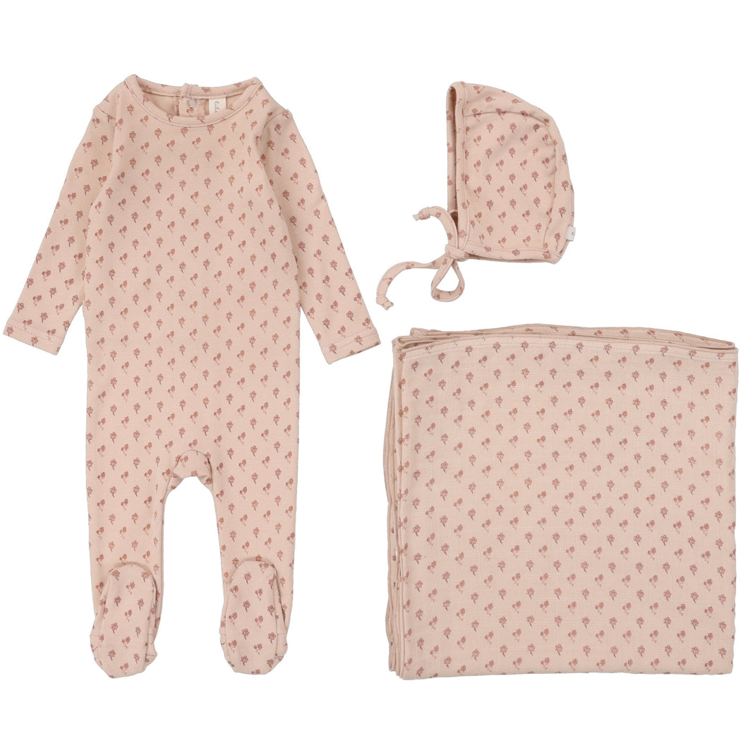 Lilette Dusty Pink Ballard Print Layette Set