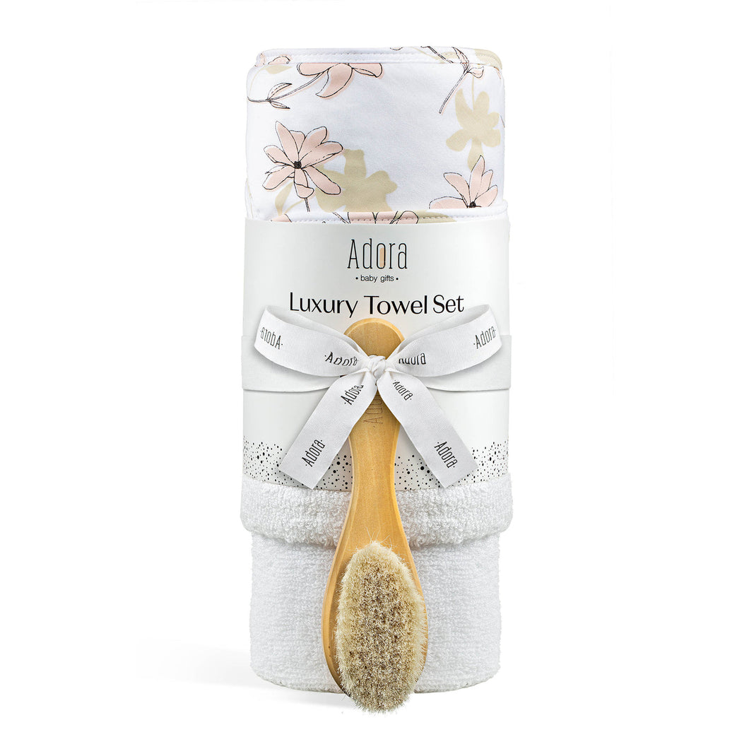 Adora Baby Luxury Towel Set- Blossom