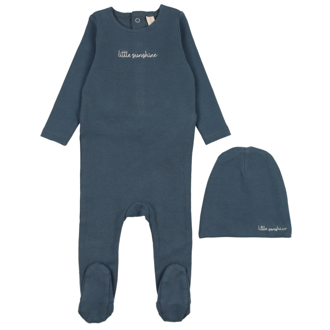 Lilette Off Navy Cotton Word Stretchie with Beanie