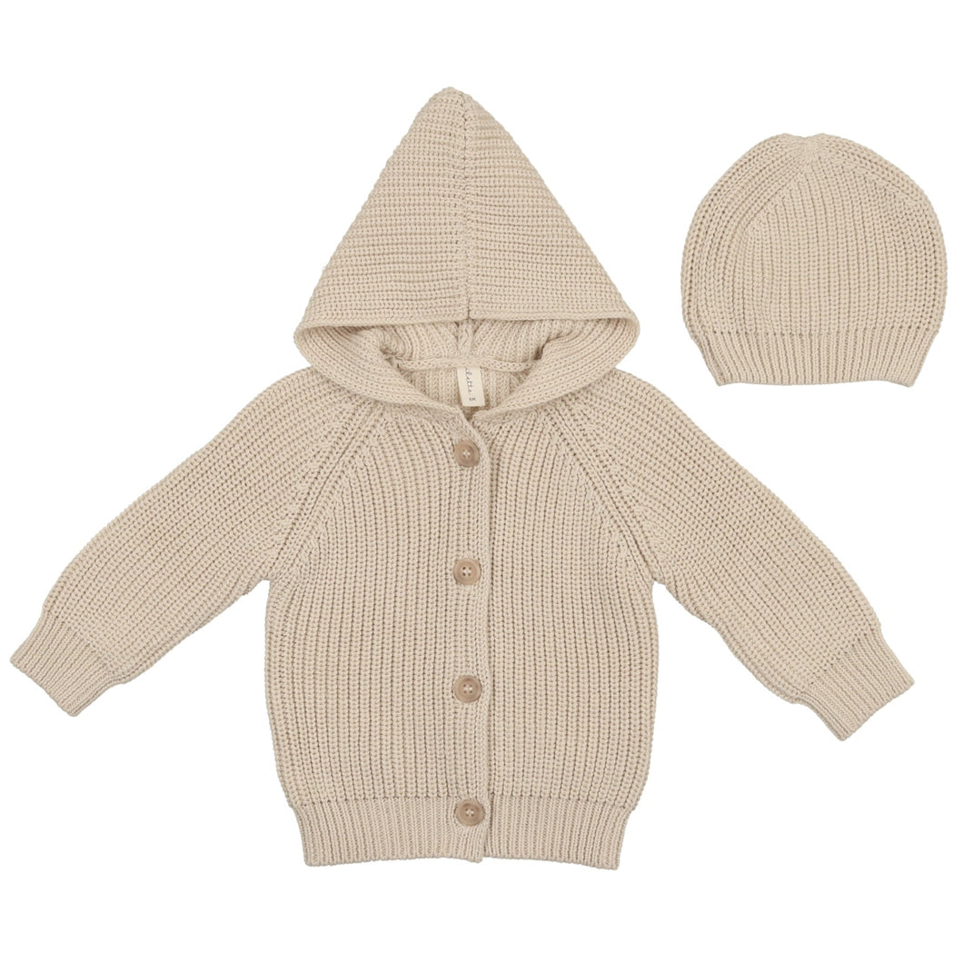 Lilette Natural Chunky Knit Jacket and Beanie