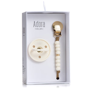 Adora Pacifier Clip Set- Vanilla Gold Ombre