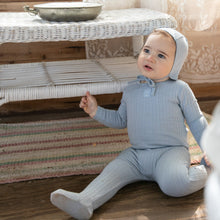 Load image into Gallery viewer, Bee &amp; Dee Blue Fog Classic Pointelle Collection Layette Set
