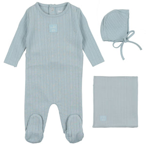 Bee & Dee Blue Fog Classic Pointelle Collection Layette Set