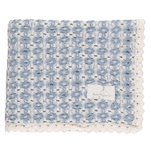 Load image into Gallery viewer, Bebe Organic Blue Retro Crochet Blanket
