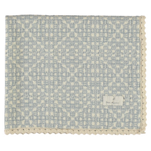 Load image into Gallery viewer, Bebe Organic Sky Blue Crochet Blanket
