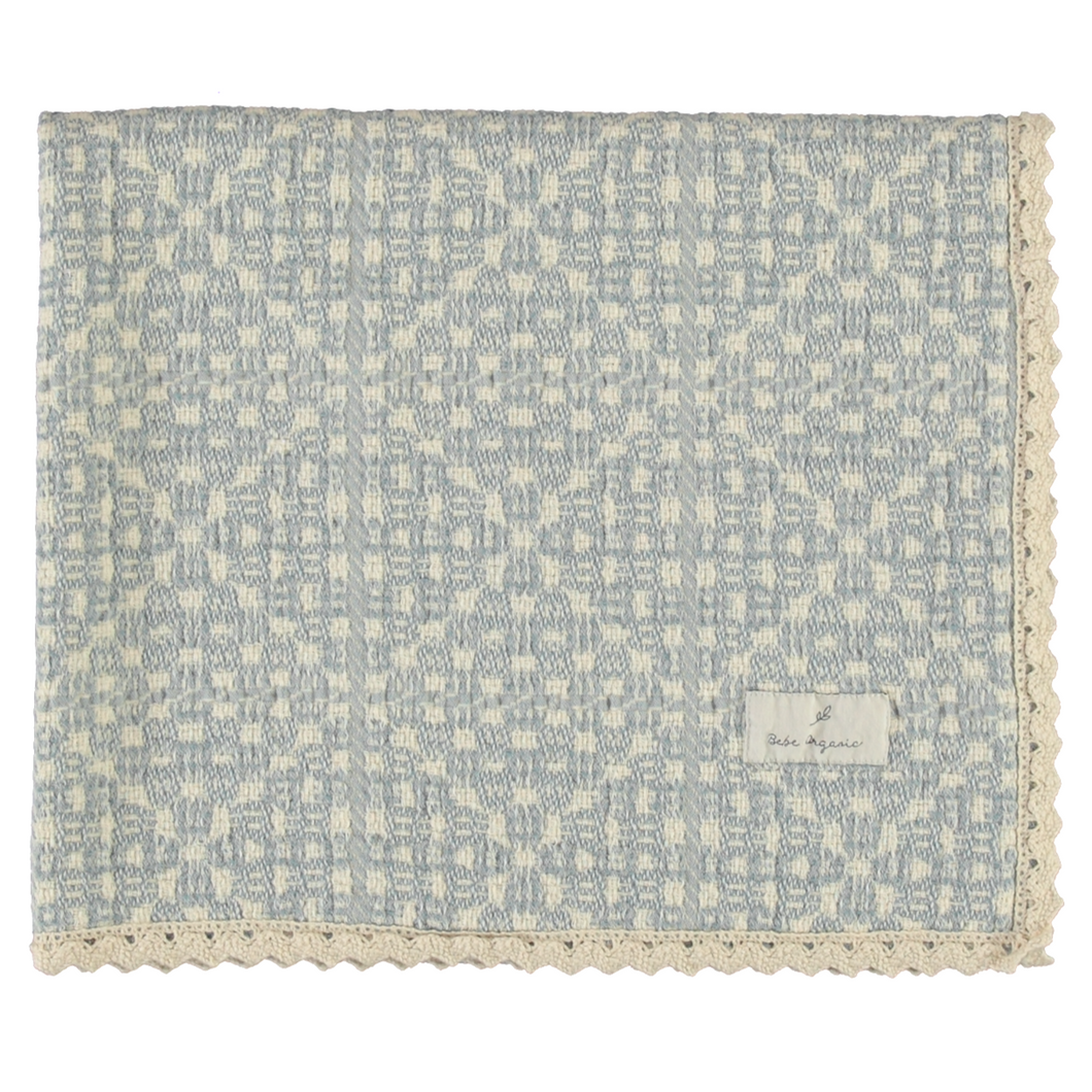 Bebe Organic Sky Blue Crochet Blanket