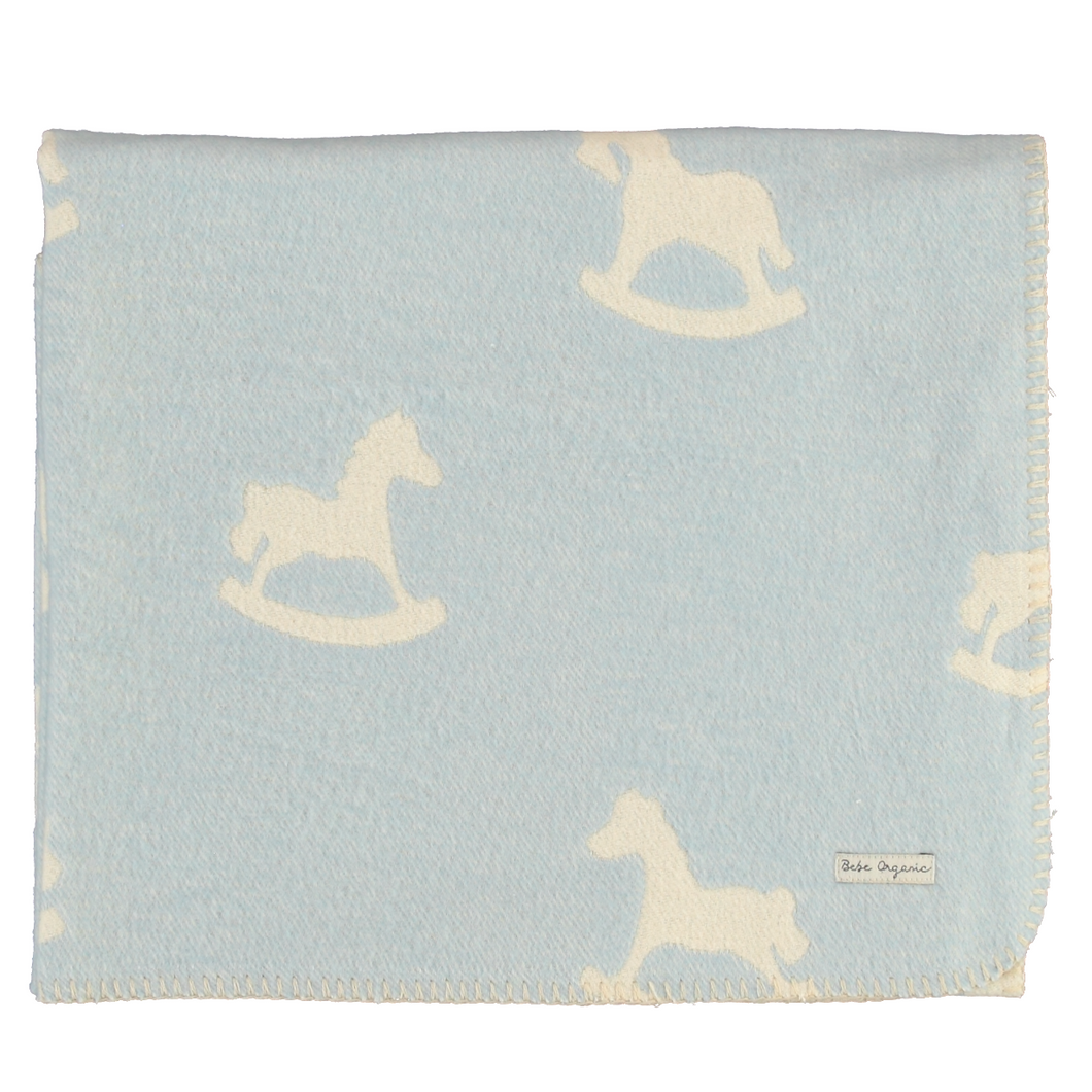 Bebe Organic Faded Blue Cuddle Horse Blanket