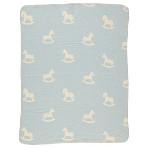 Bebe Organic Faded Blue Cuddle Horse Blanket