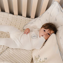 Load image into Gallery viewer, Ely&#39;s and Co Ivory/Blue Velour Center Floral Layette Set
