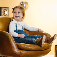 Load image into Gallery viewer, Lil Legs Blue Denim Bubble Suspender Pants
