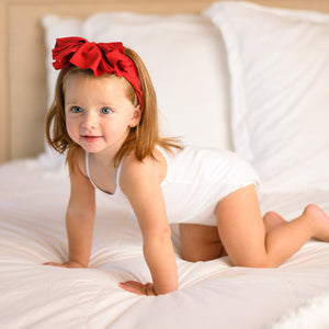 Niccesories Red Butter Soft Baby Bow Headband