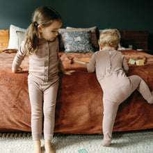 Load image into Gallery viewer, Lil Legs Mauve Velour Trim Pajama Set
