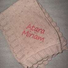 Load image into Gallery viewer, Domani Home Scalloped Pointelle Blanket- Rice Pink
