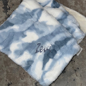 Confetti Blue/White Minky Blanket