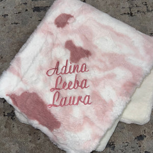 Confetti Mauve/Pink/White Minky Blanket