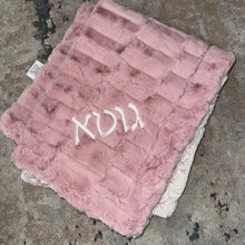 Load image into Gallery viewer, Zandino Evelyn Snowy Rose Minky Blanket
