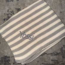 Load image into Gallery viewer, Domani Home Iconic Stripe Knit Baby Blanket- Cool Grey
