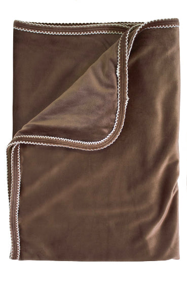 Kipp Baby Brown Velour Scallop Blanket