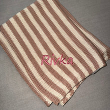 Load image into Gallery viewer, Domani Home Iconic Stripe Knit Baby Blanket- Blush
