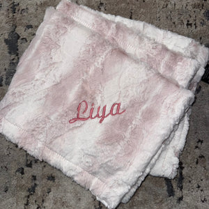 Winx + Blinx Embossed Ombre Mauve Minky Blanket