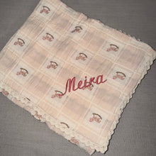 Load image into Gallery viewer, Bebe Organic Mauve Rocking Horse Patchwork Blanket
