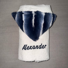 Load image into Gallery viewer, Winx + Blinx Plush Waves Navy Oversized Hooded Towel
