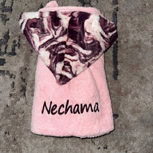 Load image into Gallery viewer, Winx + Blinx Marble Rosewine Oversized Hooded Towel
