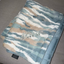 Load image into Gallery viewer, Winx + Blinx Himalayas Ocean Minky Blanket
