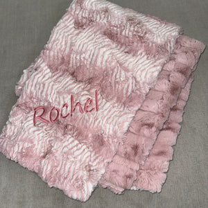 Zandino Charlotte Snowy Rose Minky Blanket