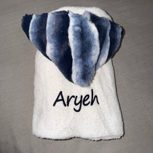 Load image into Gallery viewer, Winx + Blinx Plush Waves Navy Oversized Hooded Towel
