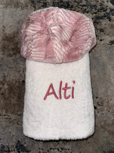 Load image into Gallery viewer, Zandino Charlotte Mauve/White Towel Oversize Hooded Towel
