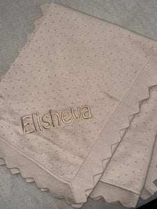 Bebe Bella Beige Knit Baby Carriage Blanket