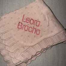 Load image into Gallery viewer, Domani Home Scalloped Pointelle Blanket- Rice Pink
