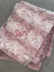 Zandino Charlotte Snowy Rose Minky Blanket