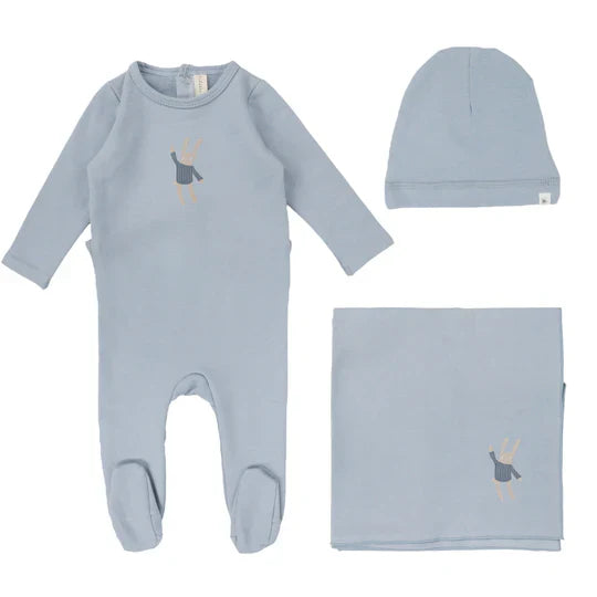 Lilette Blue Handdrawn Layette Set