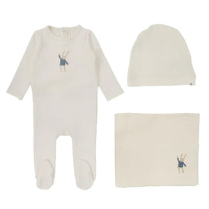 Lilette Milk/Bunny Handdrawn Layette Set