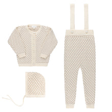 Load image into Gallery viewer, Ely&#39;s &amp; Co Beige Popcorn Knit Cardigan/Romper Set
