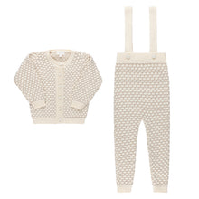 Load image into Gallery viewer, Ely&#39;s &amp; Co Beige Popcorn Knit Cardigan/Romper Set

