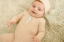 Load image into Gallery viewer, Ely&#39;s and Co Taupe French Terry  Hot Air Balloon Cotton Stretchie and Beanie
