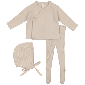 Lilette Tan Knit Wrap Set