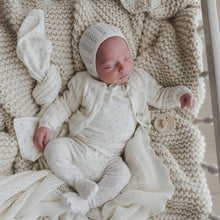 Load image into Gallery viewer, Lillete Cream Crochet Shrug Knit Cardigan
