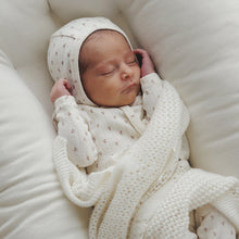 Load image into Gallery viewer, Lilette Cream/Pink Floret Print Stretchie with Bonnet
