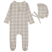 Load image into Gallery viewer, Lilette Oat Tartan Print Stretchie and Bonnet

