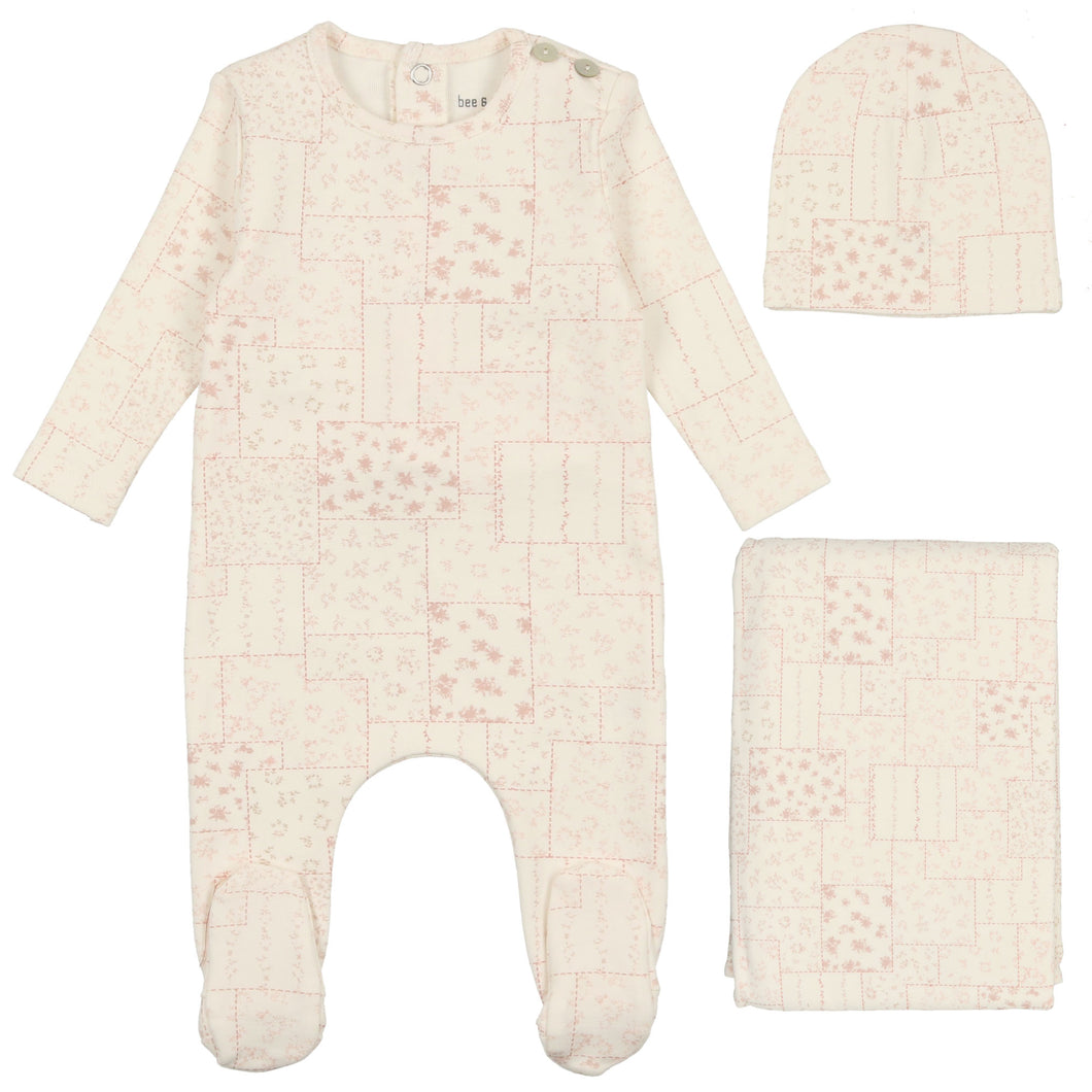 Bee & Dee White Multi Floral Design Layette Set- Girl
